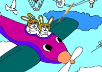 เกมส์ระบายสีกระต่ายขับเครื่อนบิน