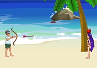 เกมส์ยิงแอปเปิ้ลสาวบนหาด